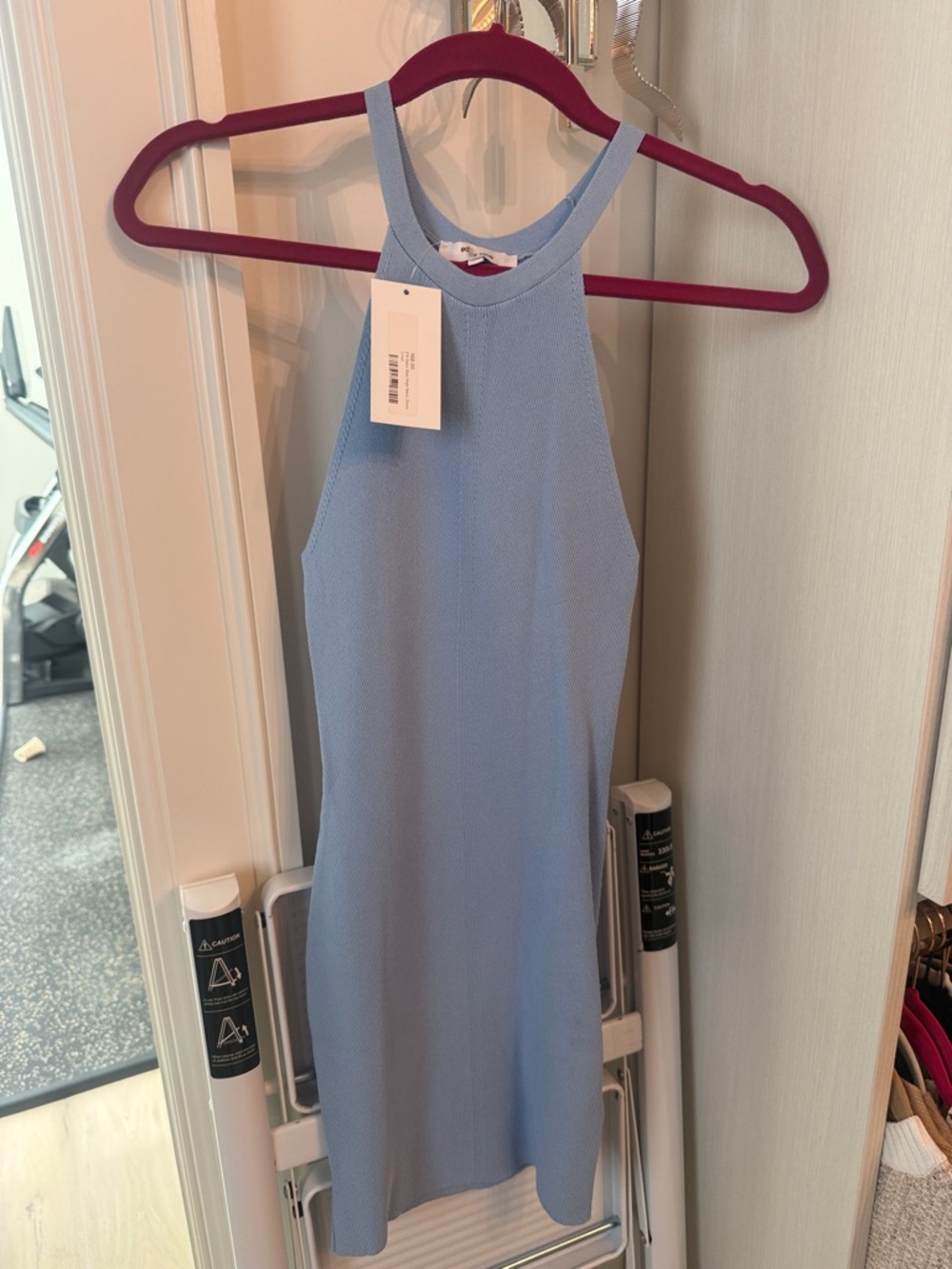Light Blue Halter Bodycon Dress